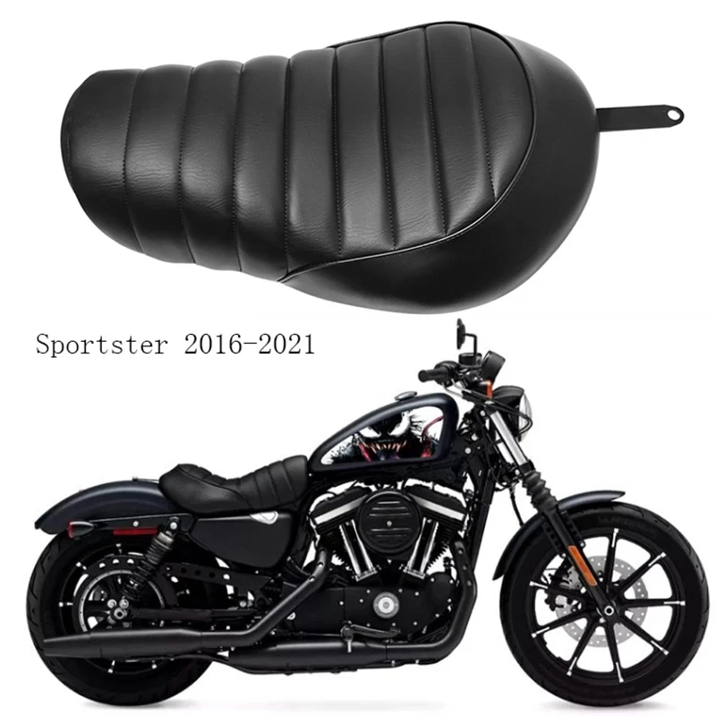 Мотоциклетное Черное Кожаное переднее сиденье для водителя подходит Harley Sportster Iron