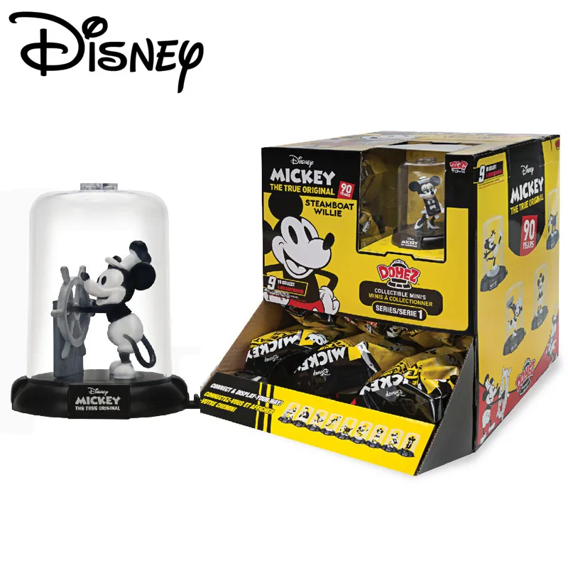 

Genuine Disney Blind Box Minnie Mickey Mystery Bag 90th Anniversary Black and White Ornament Movie Anime Doll Surprise Gift