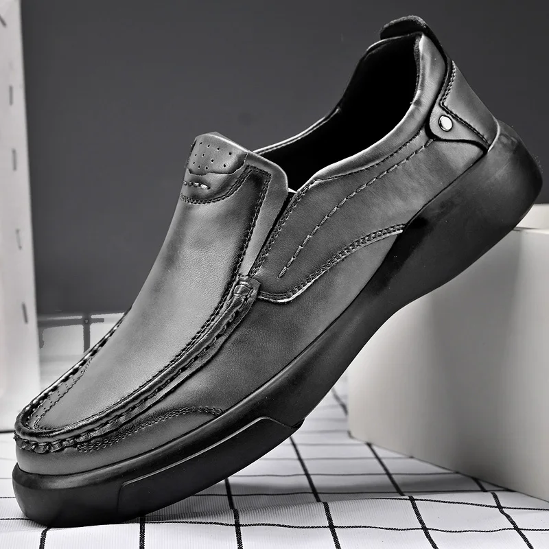 

2022 New Casual Shoes For Men Leather Walking Driver Footwear Comfortable Flats Casual Shoes Men Fashion Man Big Size Shoes