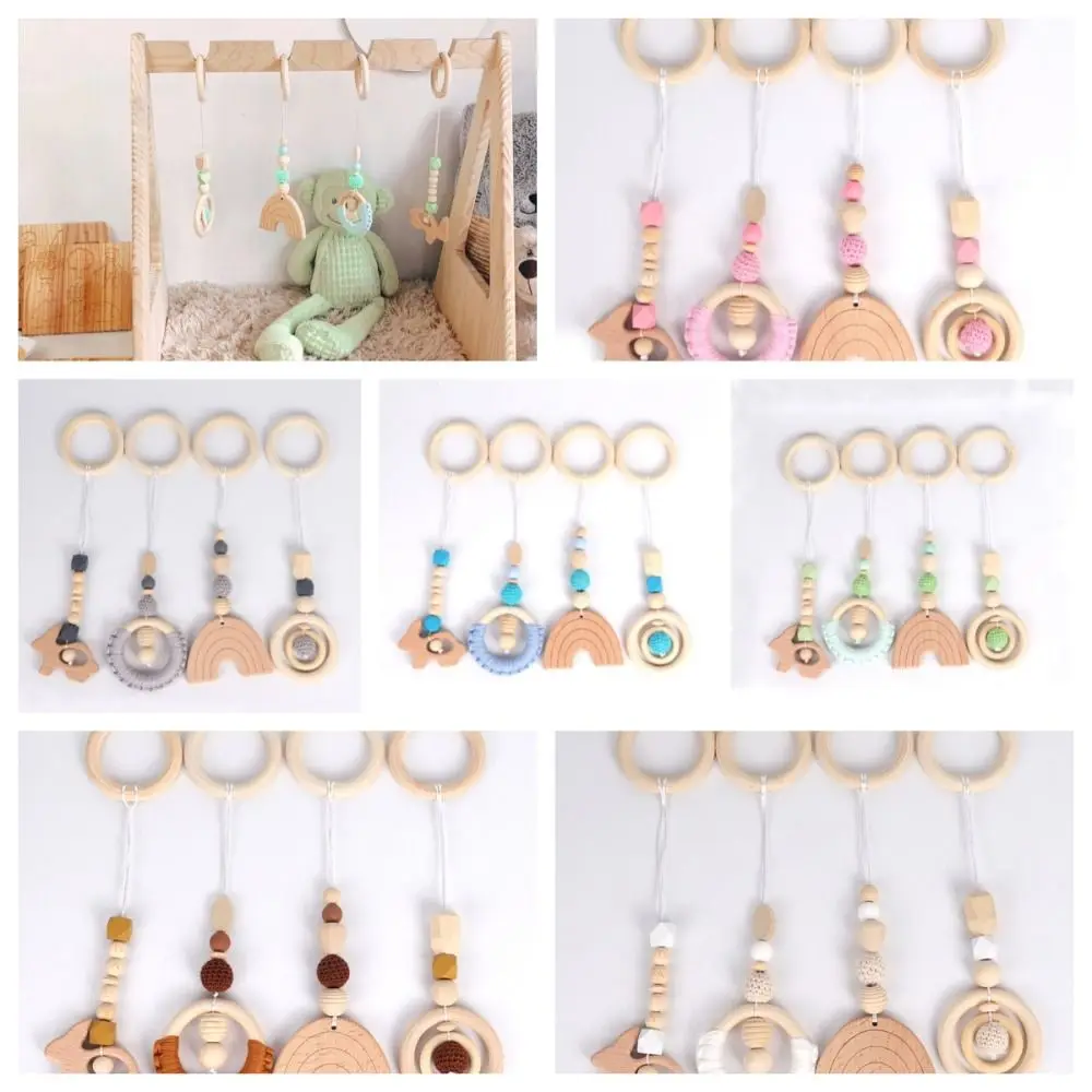 

Sensory Wooden Beech Activity Gym Frame Crochet Bead Baby Gym Toys Play Frame Hanging Ring Baby Crib Hooks Learn To Stand