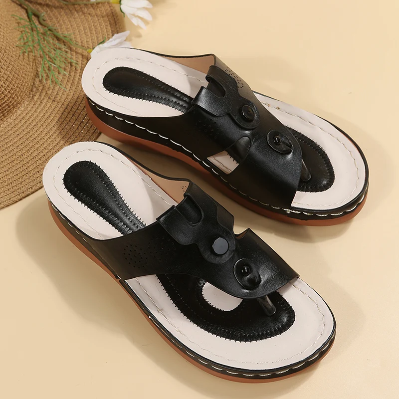 2023 Fashion Women Sandals Summer Women Shoes Peep Toe Shoes Woman Light Slippers Breathable Wedge Shoes Thick Sandalias Mujer