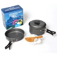 camping cookware kit outdoor aluminum cooking set water kettle pan pot travelling hiking picnic bbq tableware camping cooker set