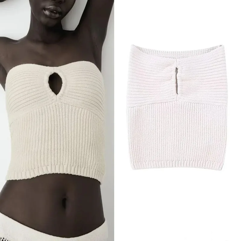 

Женский трикотажный топ-бандо, с прямым вырезом