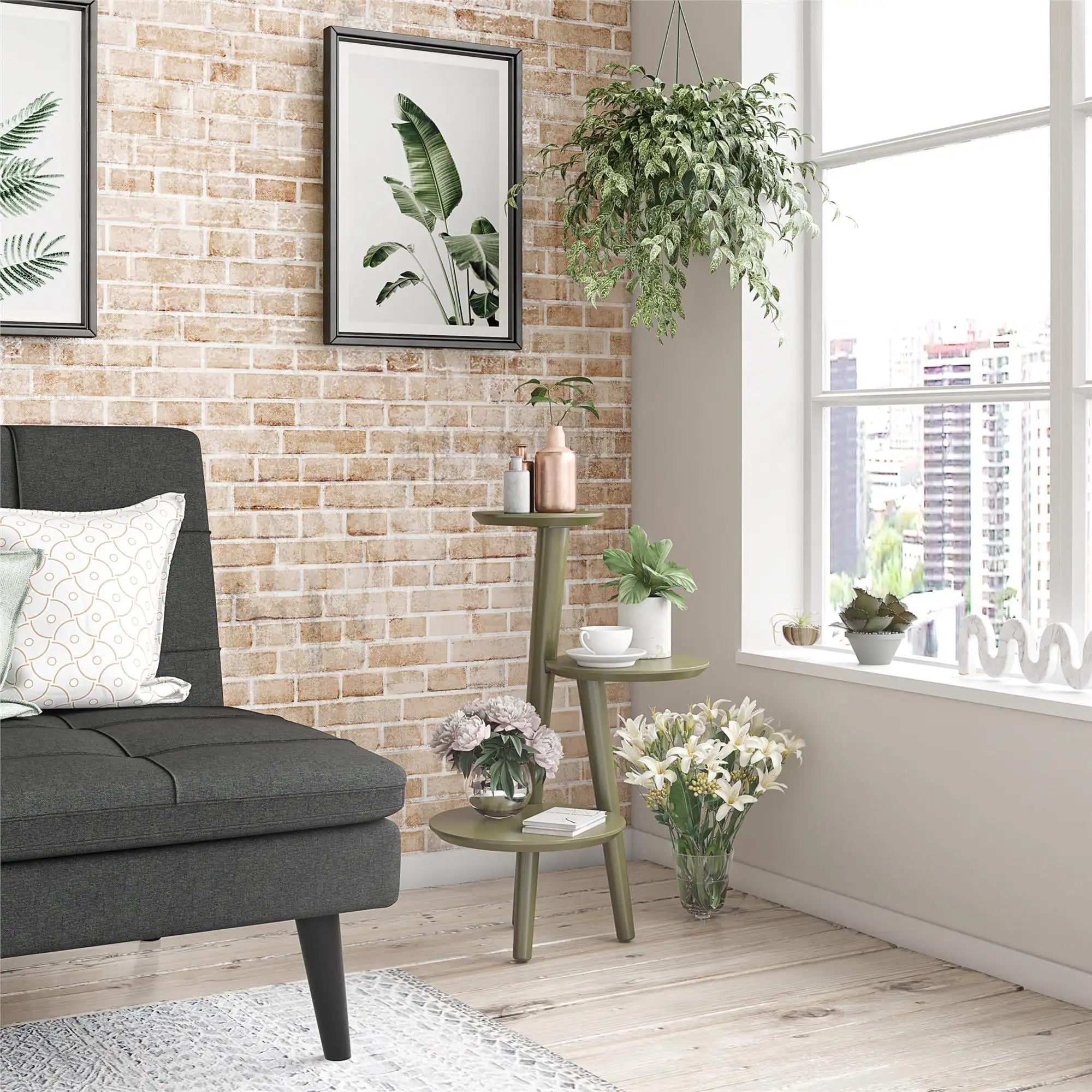 

Plant Stand, Olive Green