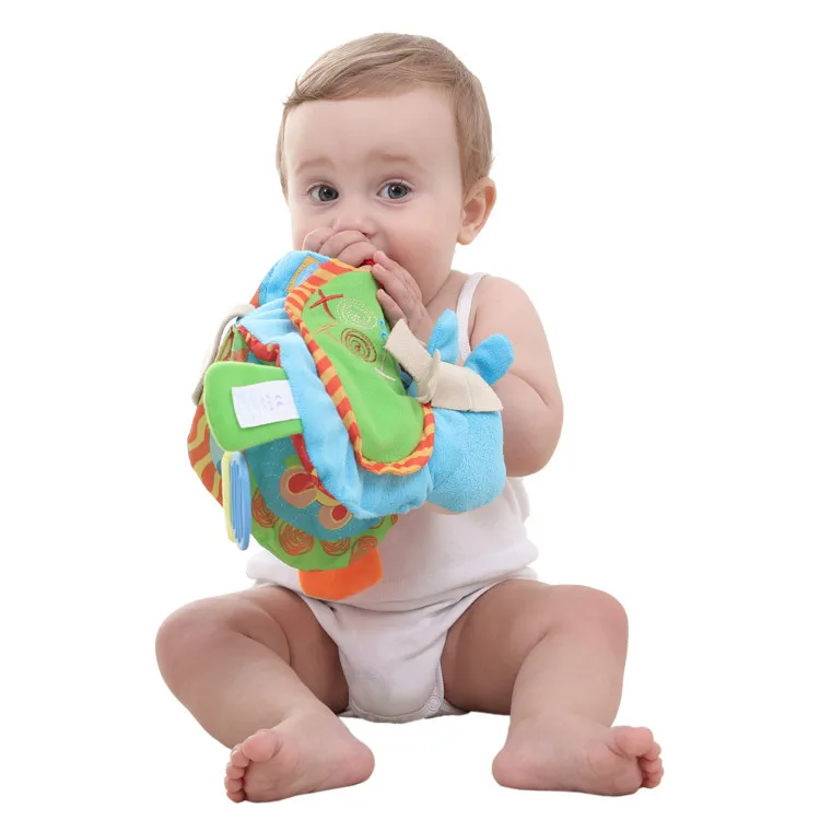 

0-36M Baby Early Learning Toy Tail Cloth Book Parent-child Interactive Sound Paper Puzzle Cloth Book Rattle