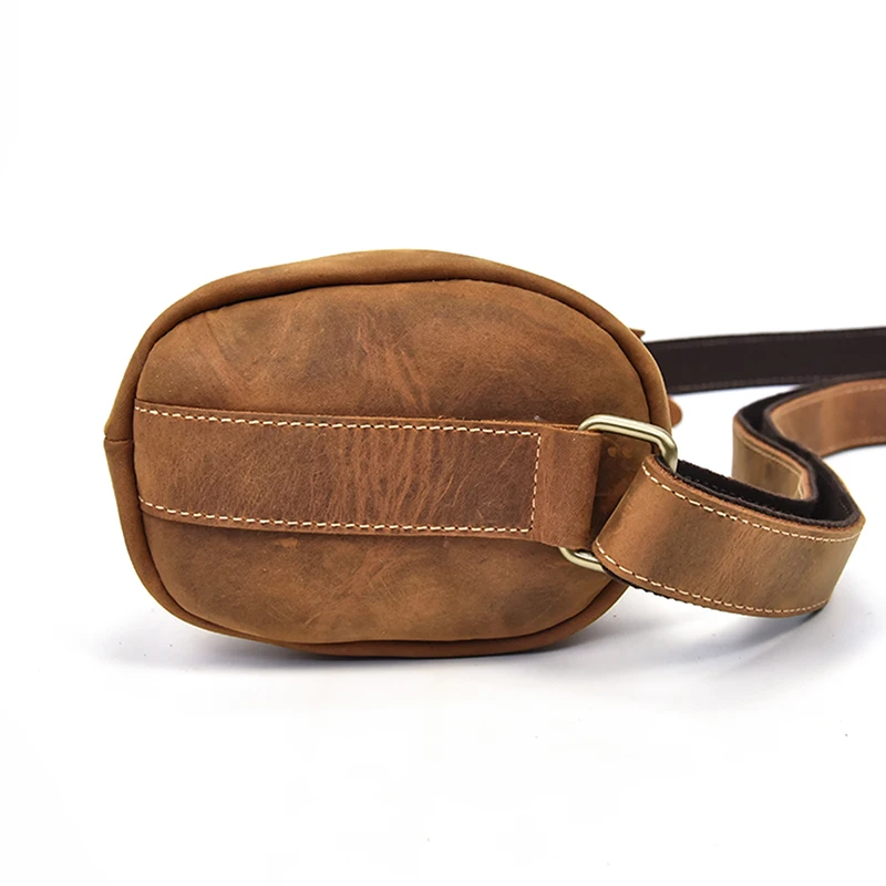 Crazy Horse Leather Shoulder Bag  For Man Chest Bag Cowhide Chest Pack Fashion Man Croissant Bag High Capacity Man Crossbody Bag