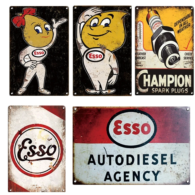 Потертая шикарная винтажная металлическая табличка с изображением персика Эссо