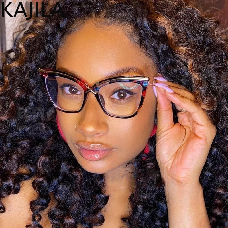 

Cat Eye Optical Anti Blue Light Glasses Women 2022 New Trends Clear Computer Eyewear Spectacles Ladies Eyeglasses Frame UV400