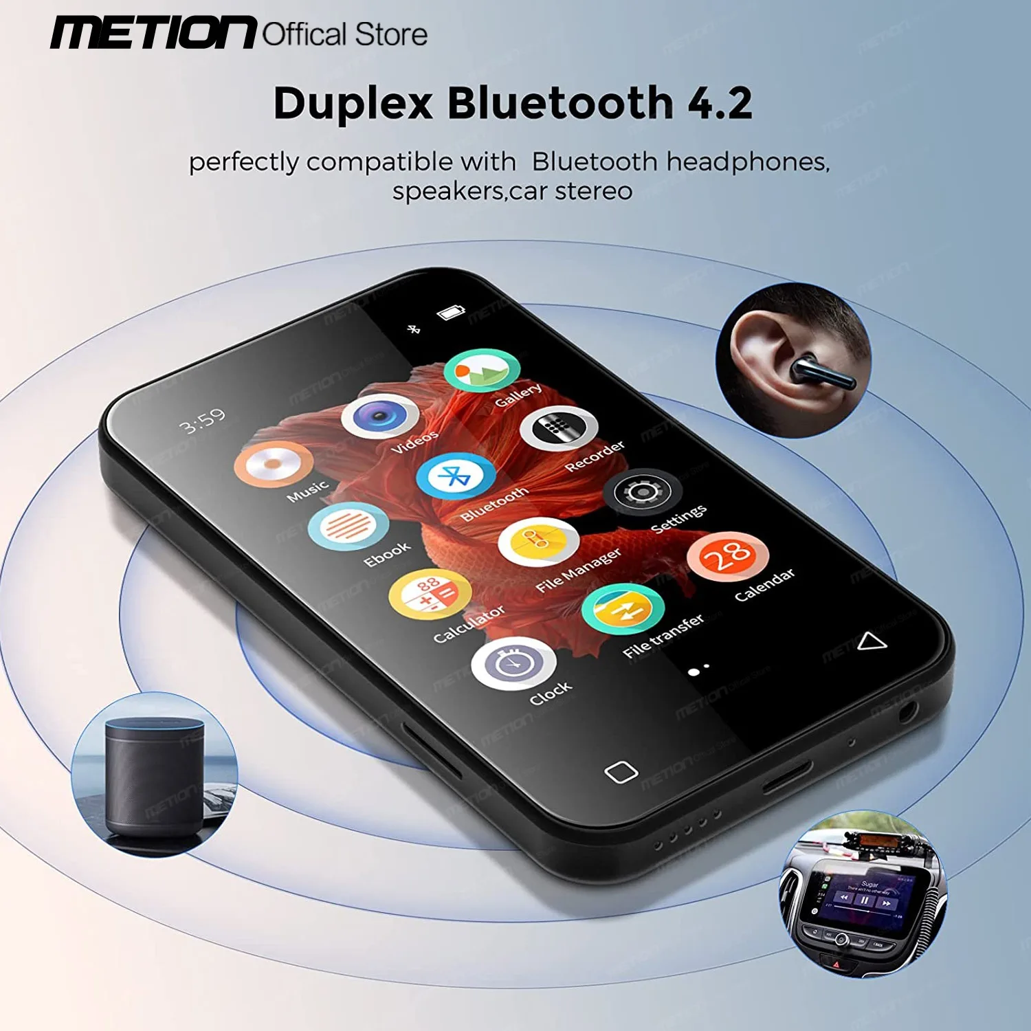Высококачественный MP3-плеер с Bluetooth 4-дюймовый полноразмерный сенсорный экран