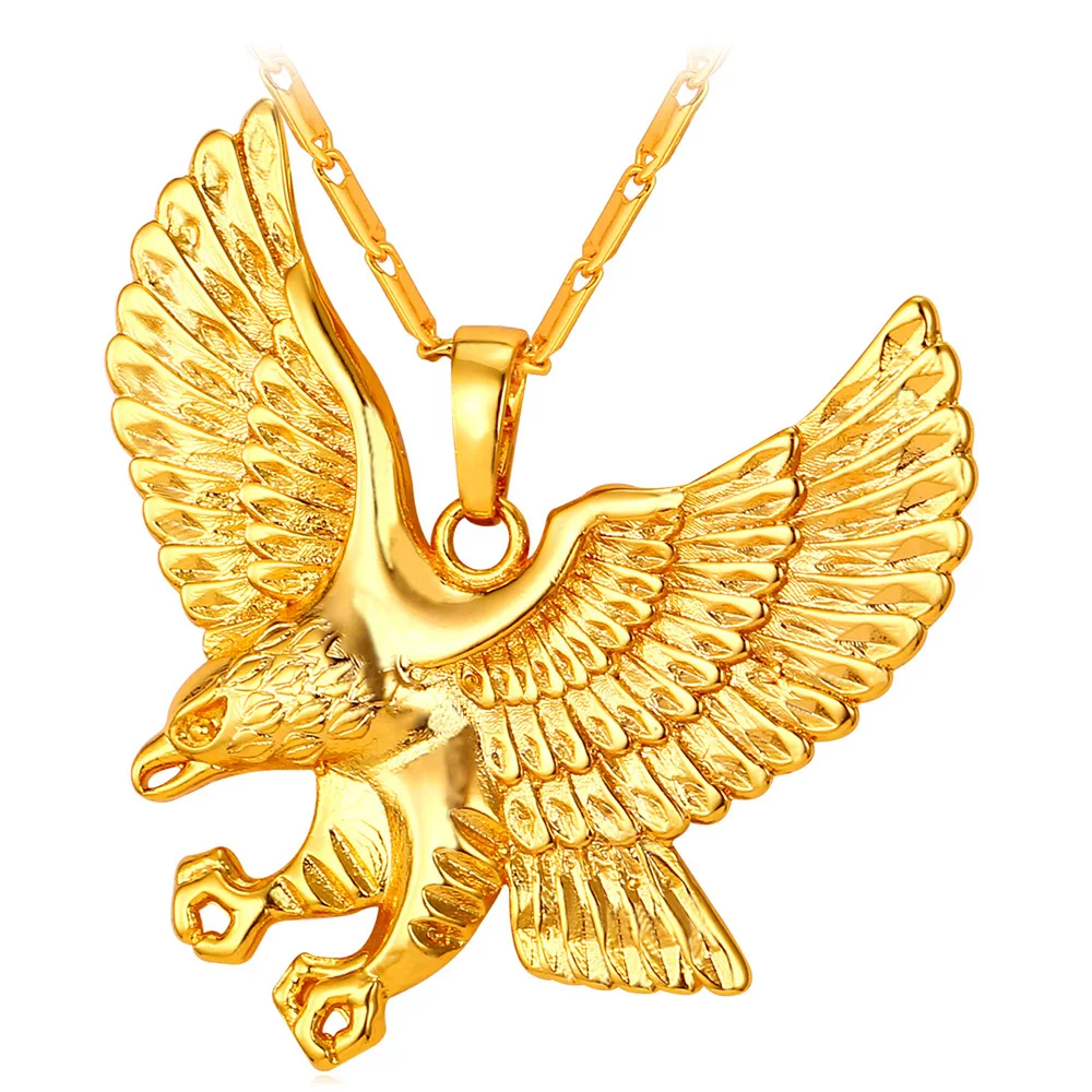 

Collare Hippie Eagle Owl Necklaces & Pendants Gold Color Stainless Steel Chunky Necklace Women Men Jewelry Wholesale P203