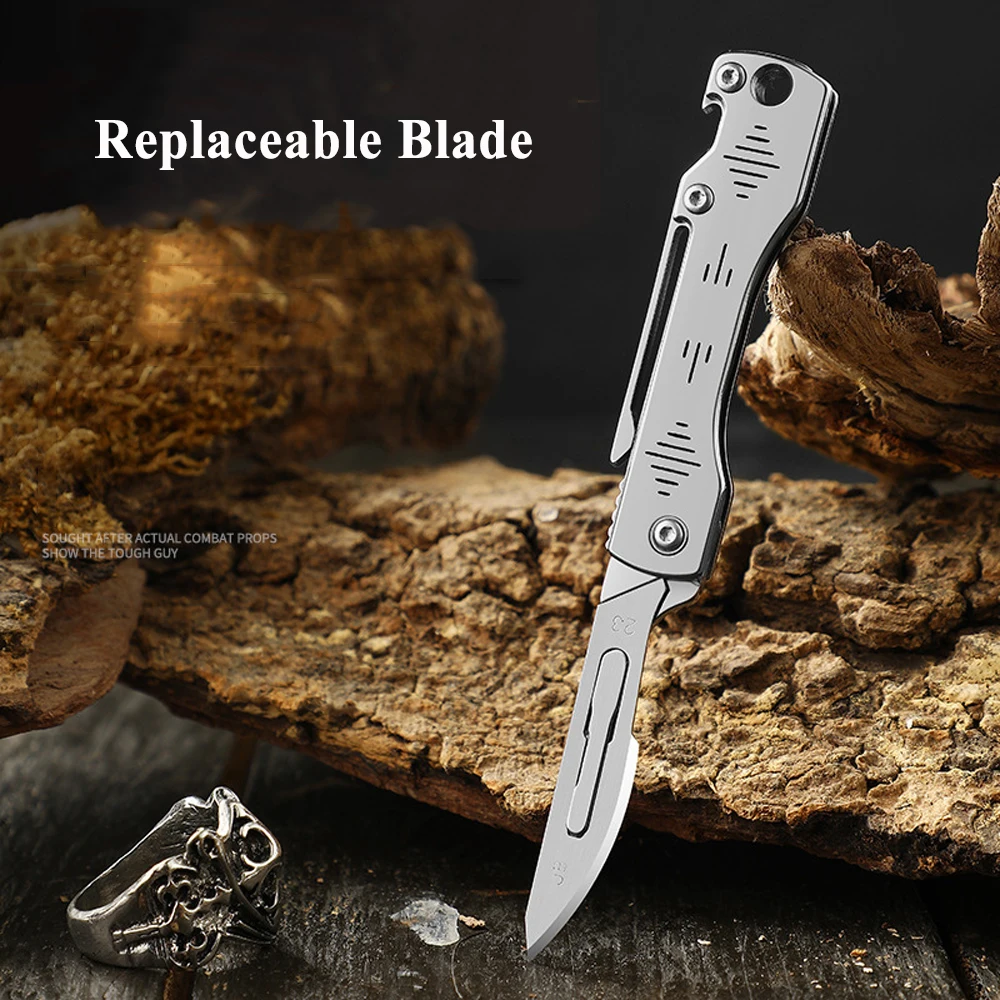 

Мини скальпель телефон-инструмент ручные инструменты EDC Jackknife снаряжение для выживания с 10 лезвиями распакованные карманные ножи