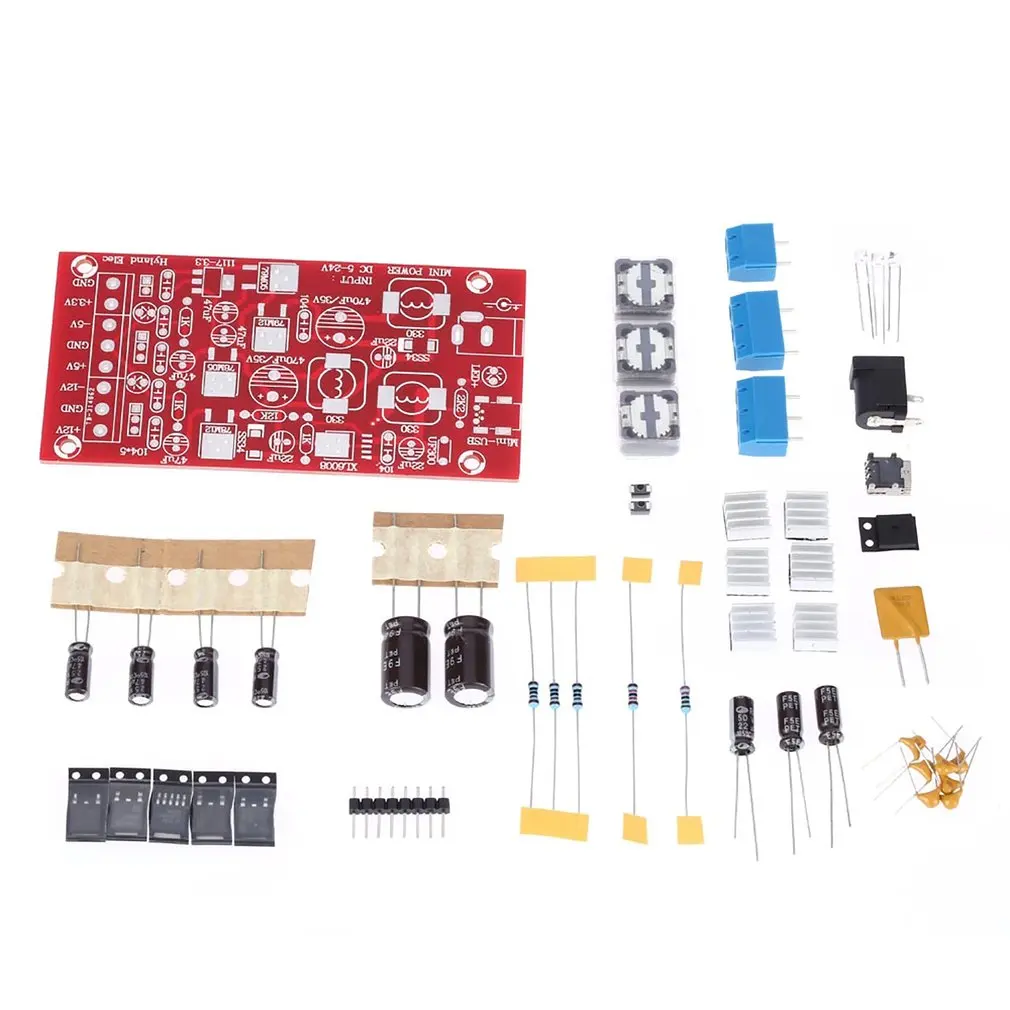 

Practical DIY USB 5-24V Boost Single Turn Dual Power Supply Module Linear Regulator Multiple Output Power Kit