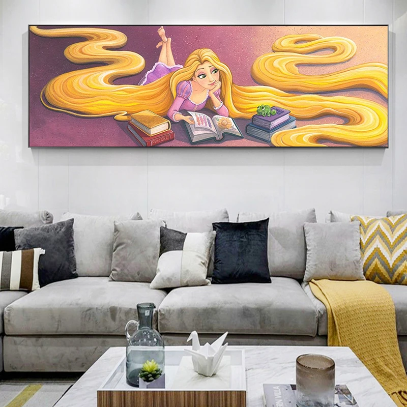 Large Disney Rapunzel Long Hair Princess Reading Book diamond embroidery mosaic stitch cross diamond painting full drill,Y525