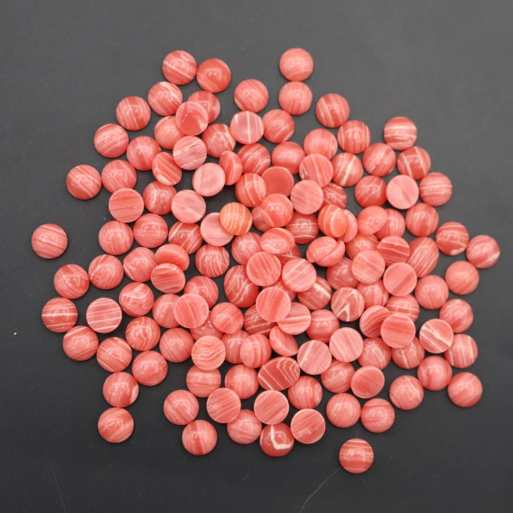 8MM Fashion Good Natural Stone Quality Assorted Round Cab Cabochon Beads DIY Ring Ear Studs Jewelry Accessories Wholesale 50Pcs