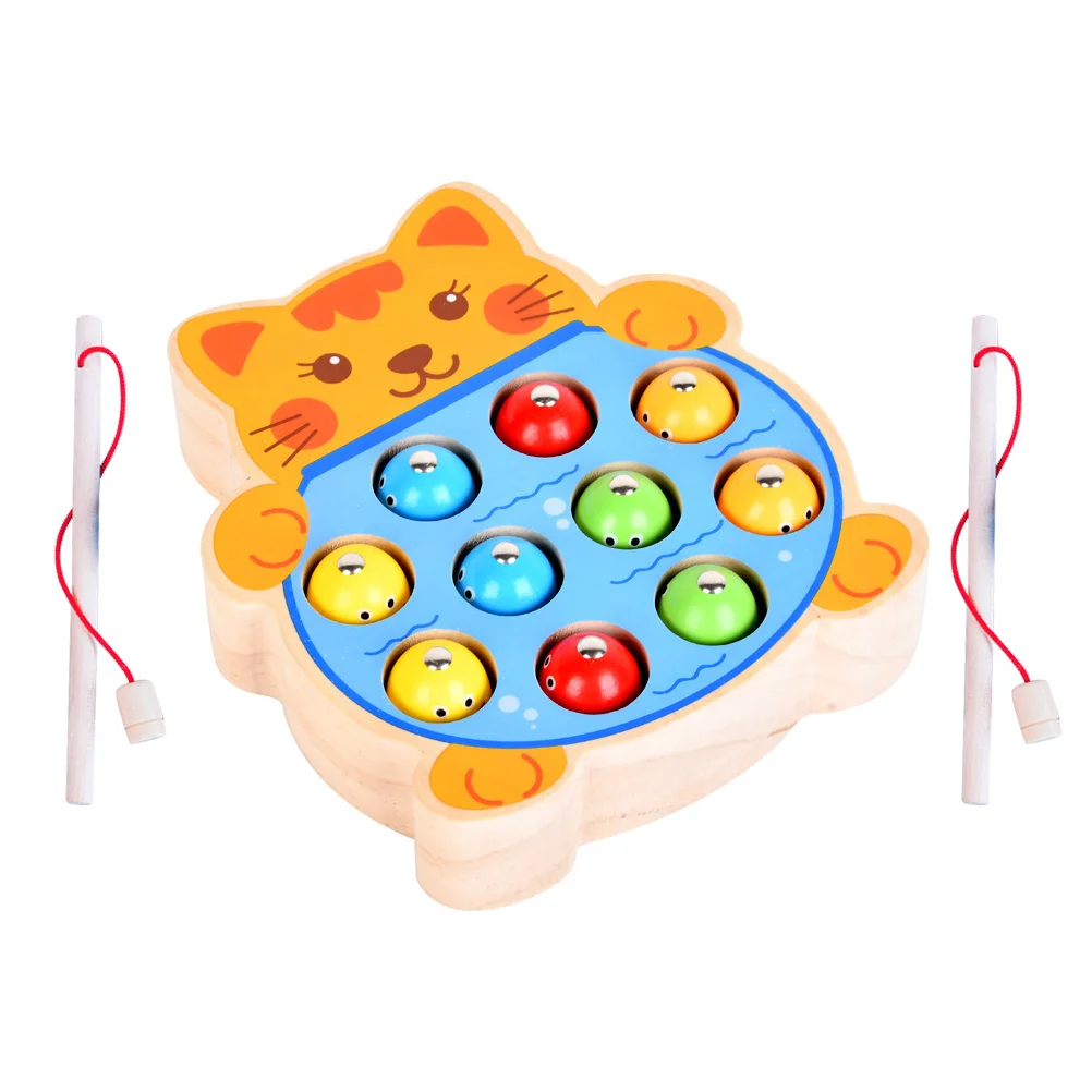 

1 Set Fishing Game Wooden Fishing Children Early Educational Plaything