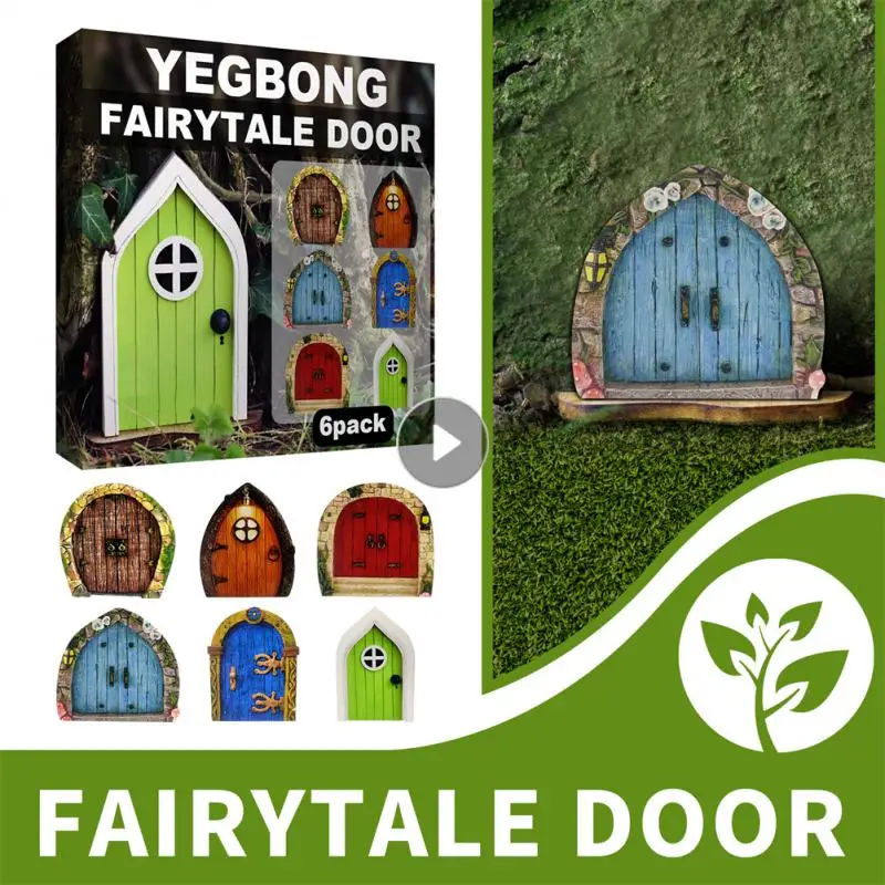 

6 шт./компл. 3D сказочная деревянная дверь ручной работы «сделай сам» маленькая сказочная дверь для спальни внутреннее настенное украшение с...