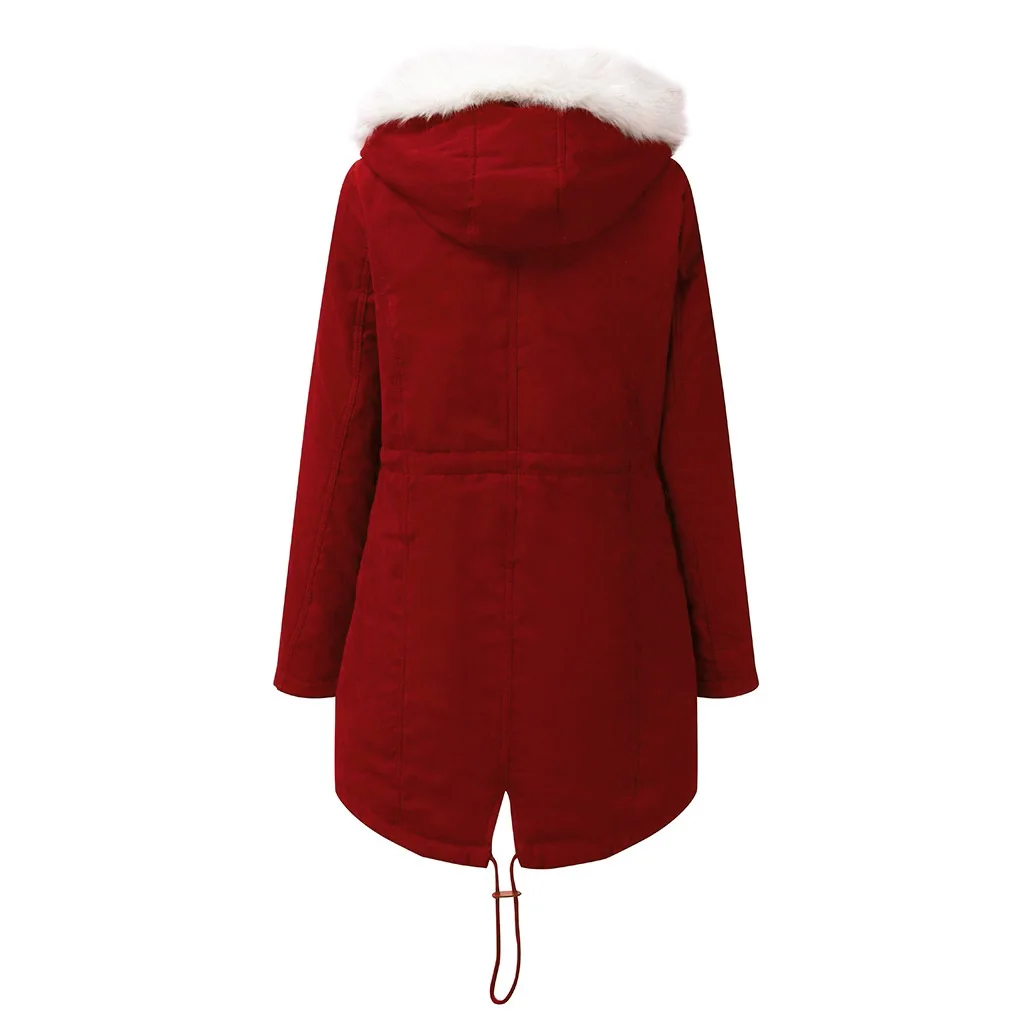 Women'S Oversize Winter Cotton Coat With Fur Hood White Thick Jacket Female Large Size Clothing M-4Xl Hooded Warm Padded Coat