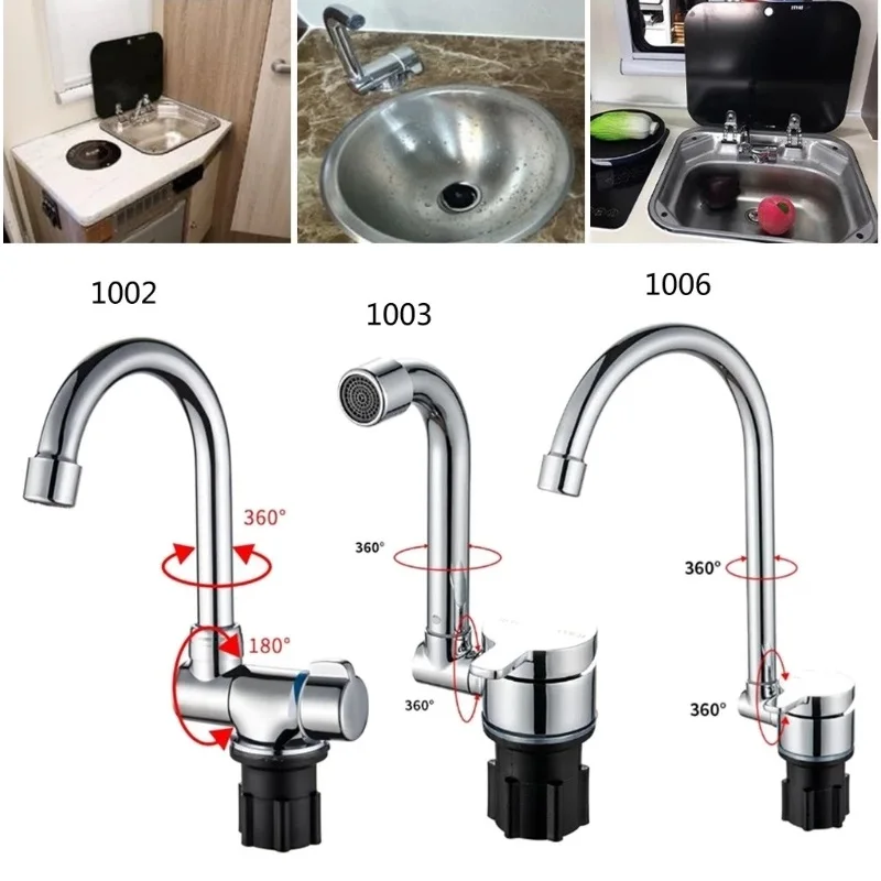 

Copper Faucet High-end Folding Faucet Water Tap 360 Degree Cold Hot Water Faucet For Marine Boat Yacht RV Camper Trailer Van