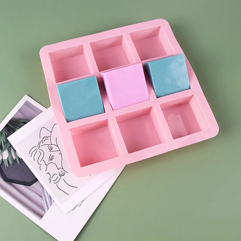 

2Pcs 9 Cavity Silicone Square Mold for Cake Brownies Cornbread Muffin Chocolate Baking DIY Handmade Soap Silicone Mould Nonstick