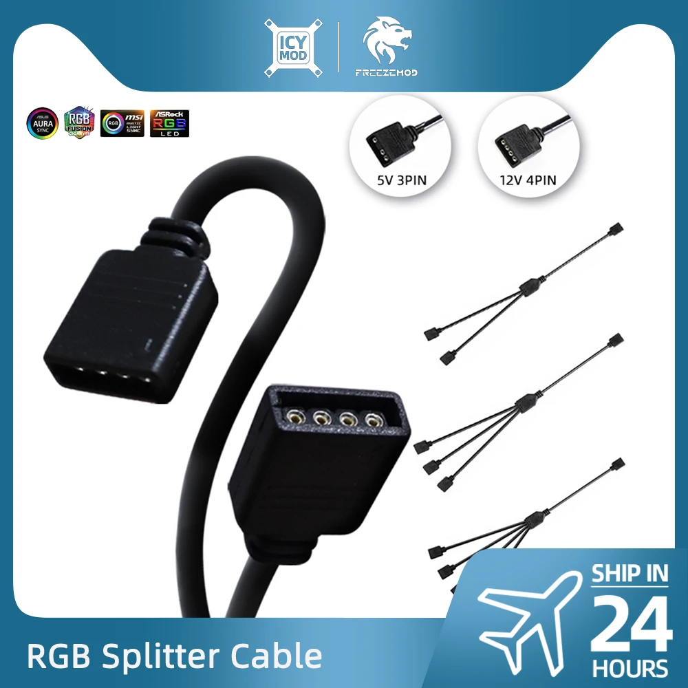 

Разветвитель RGB для материнской платы AURA, ПВХ линия 30 см, Удлинительный кабель 50 см, интерфейс мода, 5 В, 3 контакта, 12 В, 4 контакта, удлинитель в...