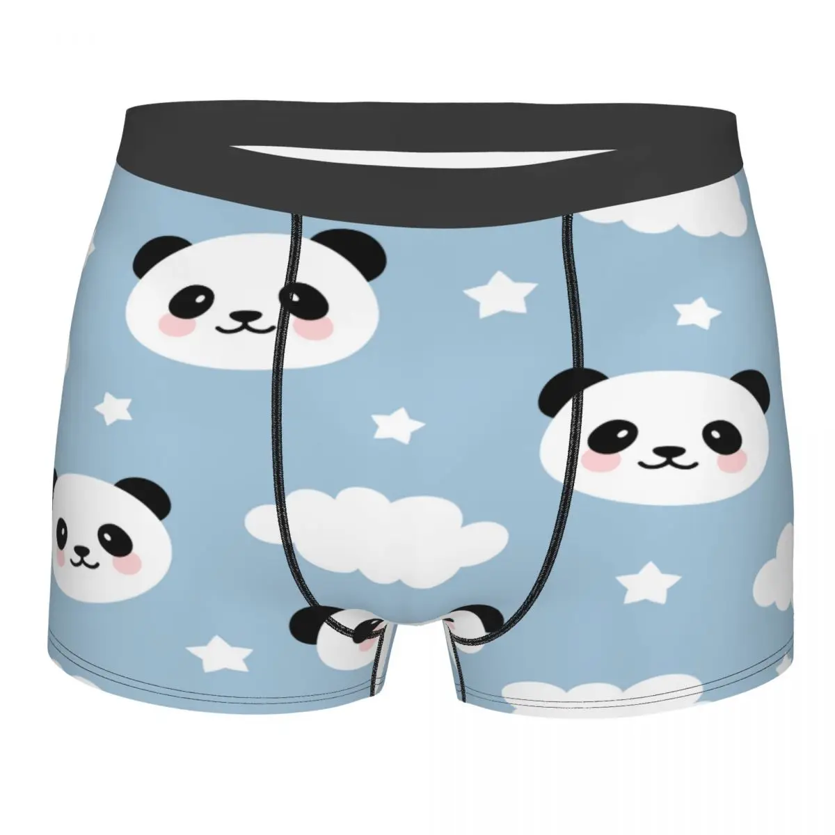 

Трусы-боксеры мужские удобные, с принтом панды и облаков
