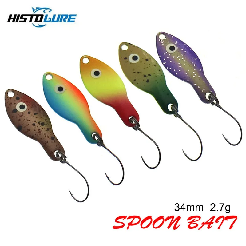 

Luminous Eyes Trout Spoon 34mm 2.7g Hard Metal bait Spinner Bait UV Color Fishing Spoons Lure