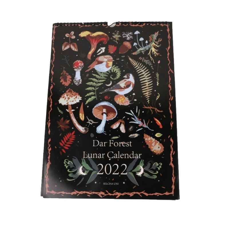 

Новинка 2021, лунный календарь с темным лесом, художественный настенный календарь с иллюстрацией 2022, бумажная фотобумага для стены дома, спал...
