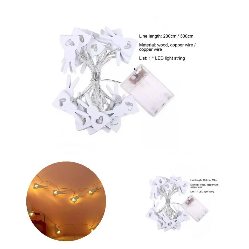 

Light String Multi-purpose Eco-friendly LED Wooden Love Easter Rabbit Hanging Fairy Light Fairy Light for Kids Room