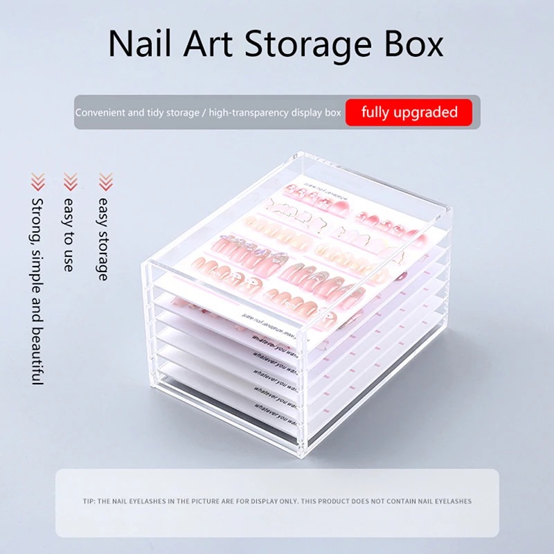 

5 Layers Nail Color Display Board Acrylic Nail Tips Collection Stand Professional Dust-proof Nail tips Polish Display Rack
