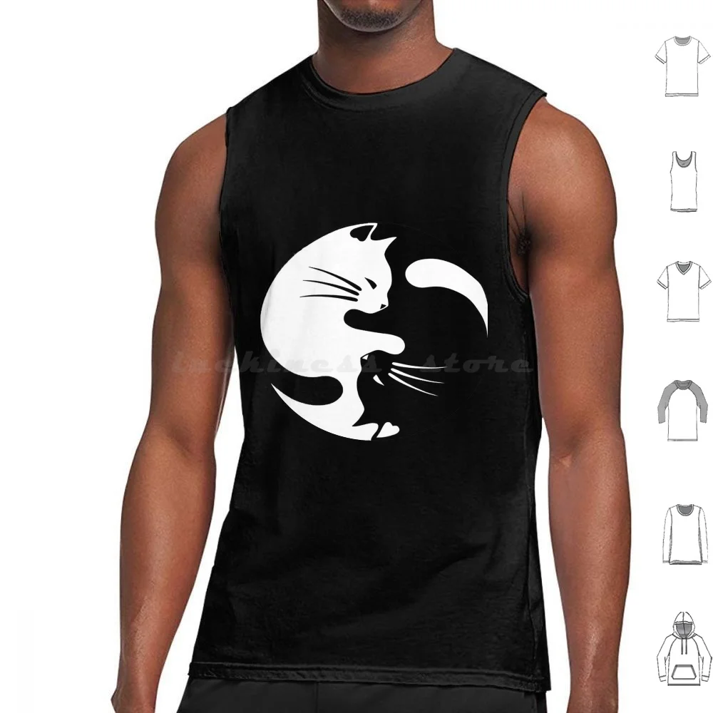 Майка-жилет Yang Ying, майка без рукавов, с кошками, котятами, Tumblr Yin, Рождественская идея, Милый Котик, котенок, Инь-Ян, Инь-Инь