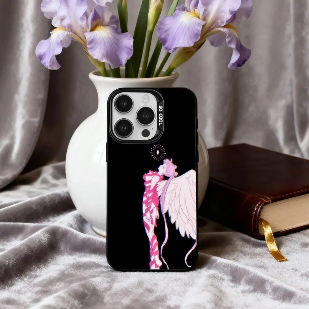 Фото Чехол для телефона Sparkle Pastel S-Sailor M-Moons для iPhone 17, 16, 15, 14, 13, 12, 11 Plus, Pro Max, черный, серебристый, цвета конфет. №4