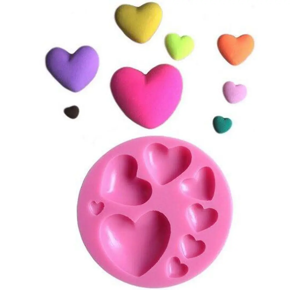 

Silicone Molds 3D Love Heart Shape Resin Mould Cake Tool Chocolate Cookies Fondant Decorations Cake Cooking Accessories