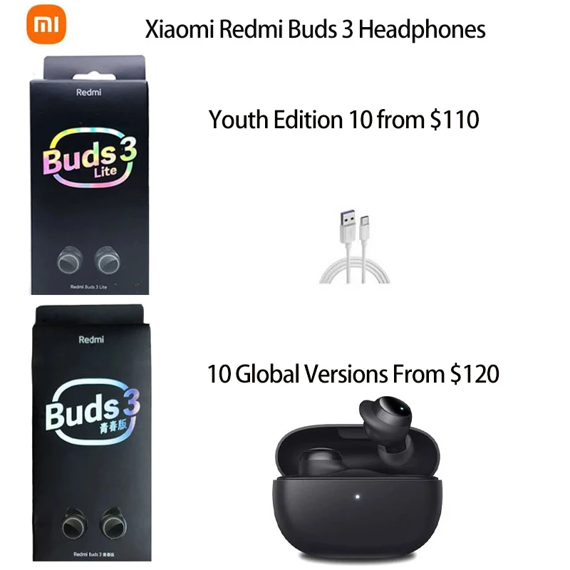 

10 шт./партия, беспроводные наушники Redmi Buds 3 Lite