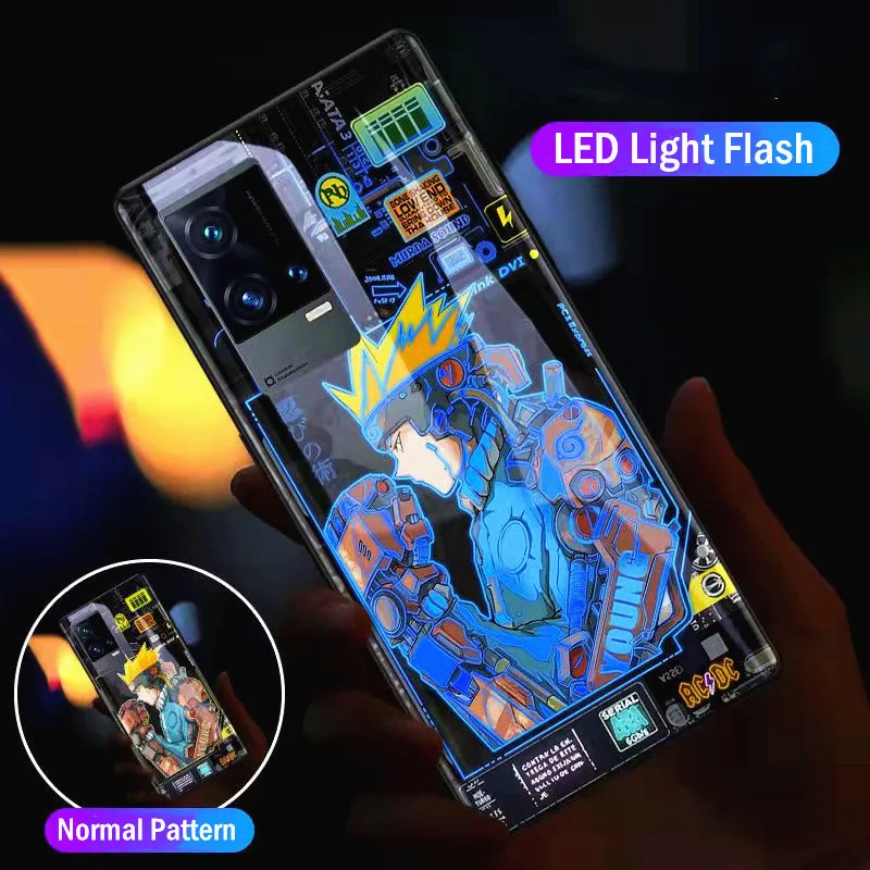 

Luminous Glass Flash Light Case For Oneplus 9 Pro 9 9R 8 7 7T Pro 6 6T Nord N10 Call Light Smart Control Cover Cool Back Coques