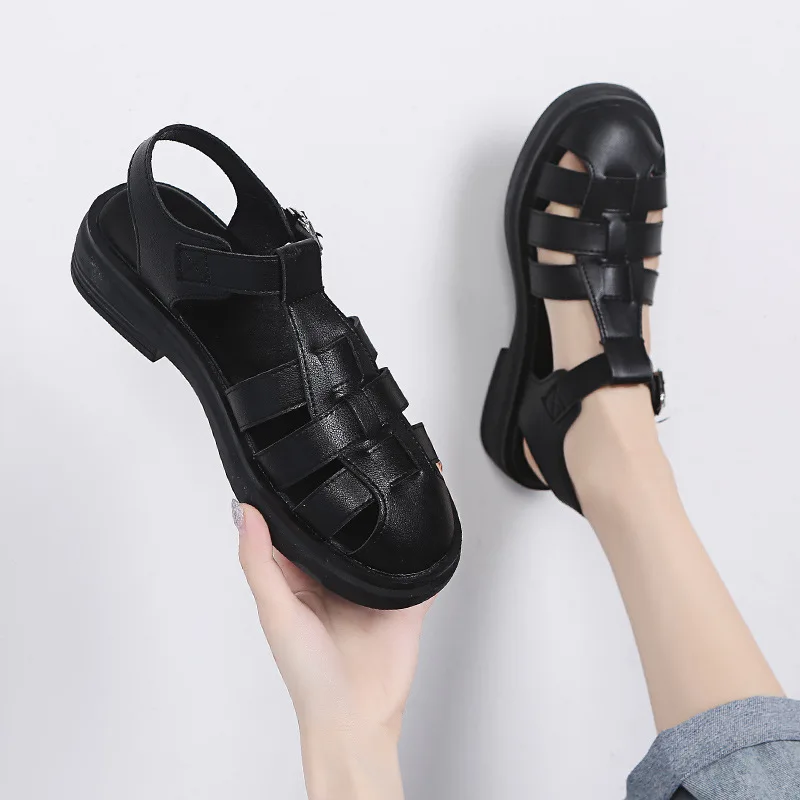 

2022 Spring Summer New Braided Roman Sandals Women's Shoes T Strap Mary Jane Shoes Niche Design French Retro Sandals Women