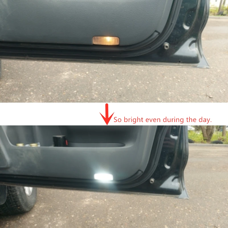 Фото QCDIN, 2 шт., фонарь для автомобильной двери, стробоскоп, подходящий для TOYOTA Camry Corolla Crown MARK X 6000K, Ультраяркий фонарь №2