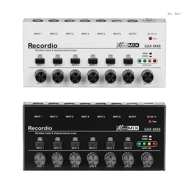 

Ultra Low-Noise 6-Channel Line Mixer Mini Mixer USB Power Supplies