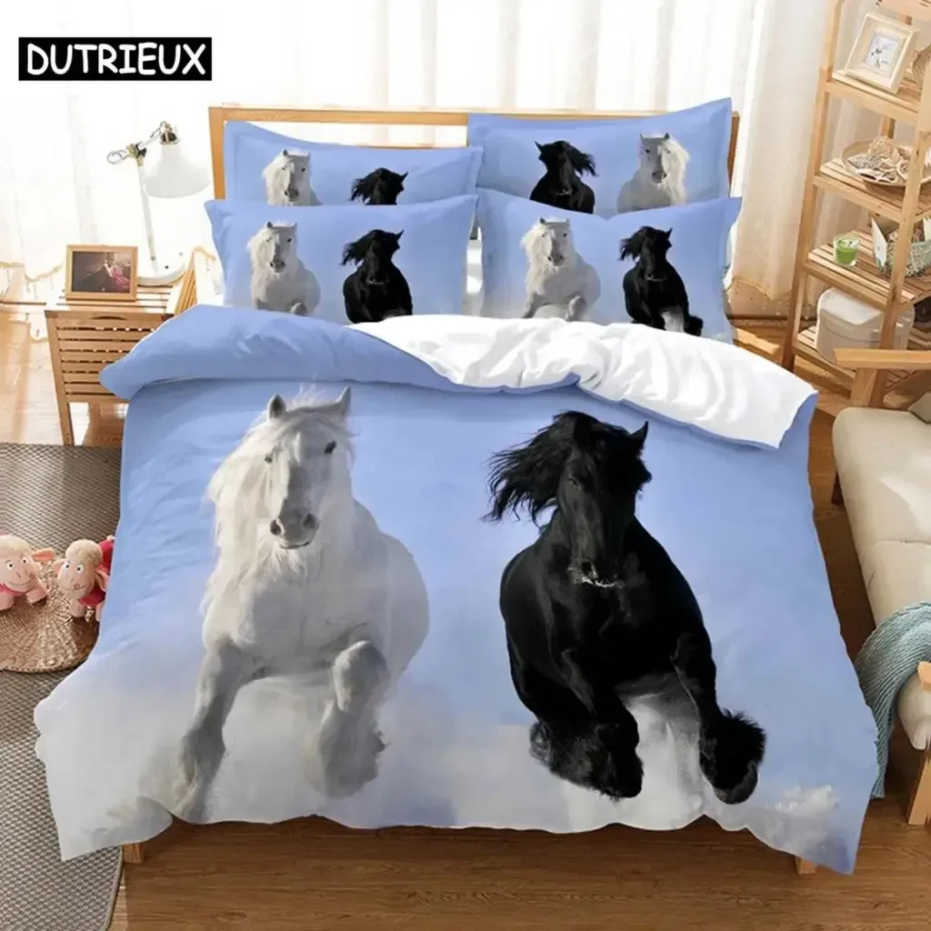 Couple Horse Bedding Set Duvet Cover 3d Digital Printing Bed Linen Queen Size Fashion Design