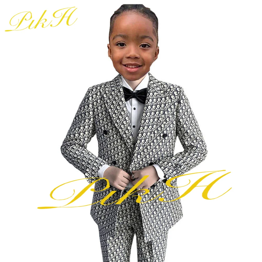 2 Piece Boy Suit Wedding Tuxedo Kids Jacket Pants Slim Fit Custom Clothes Luxury Kids Blazer Set 2 - 18 Years Old