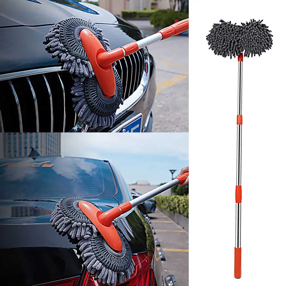 

Cleaning Tools Mop 360 Rotation Head Retractable Double Layer Car Wash Brush with Long Handle Soft Brush Cleaning Tools