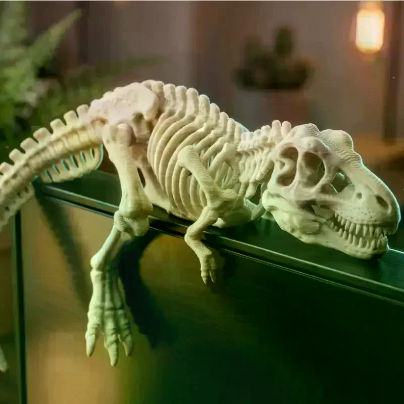 Фото Фигурки T-Rex Monitor Topper: 3D-печатные миниатюрные ленивые динозавры для стола/монитора/полки, милые украшения в стиле Юрского периода, спящие динозавры №1