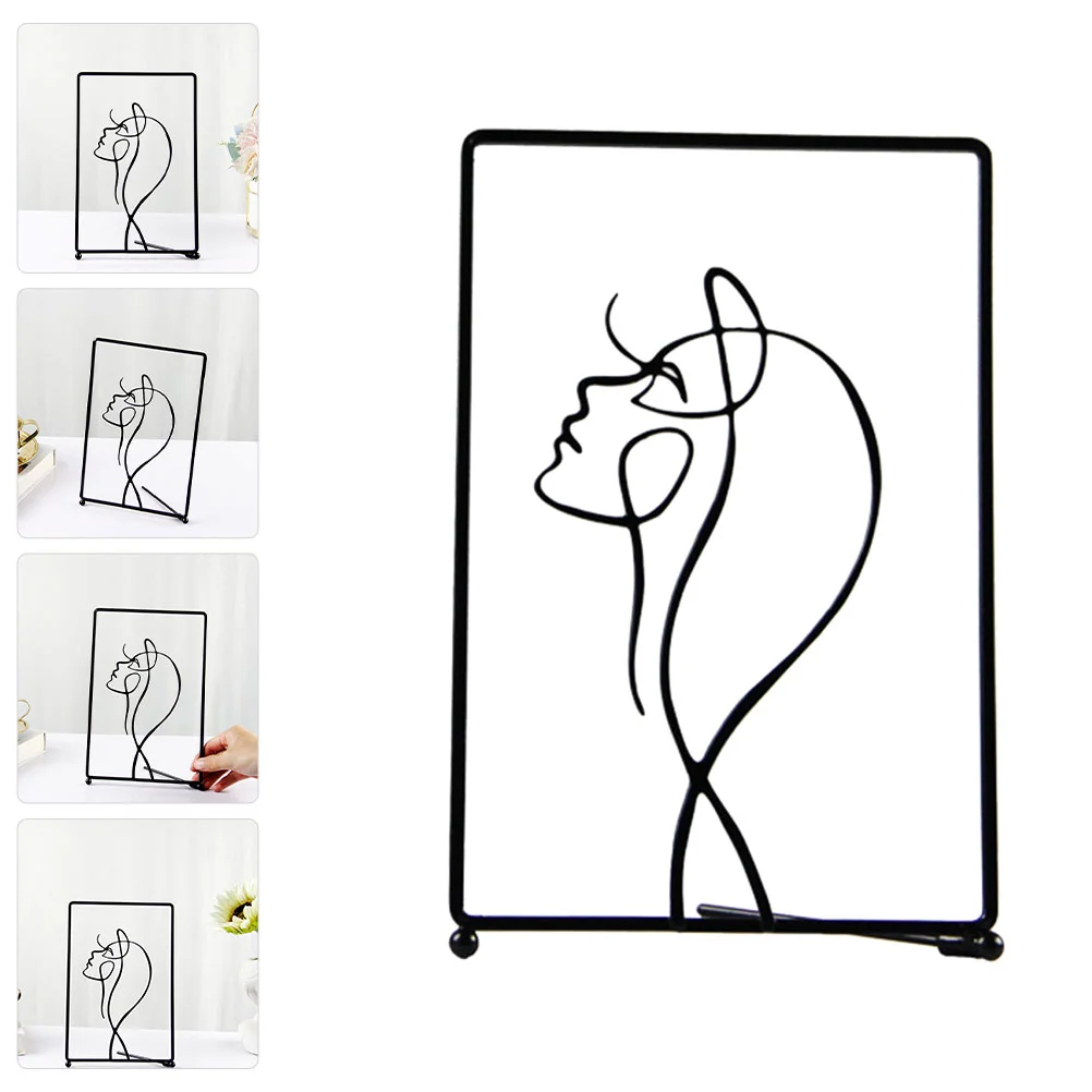 

Wall Metal Abstract Line Frame Sculpture Body Hanging Figurine Shape Female Poster Single Black Iron Minimalist Picture