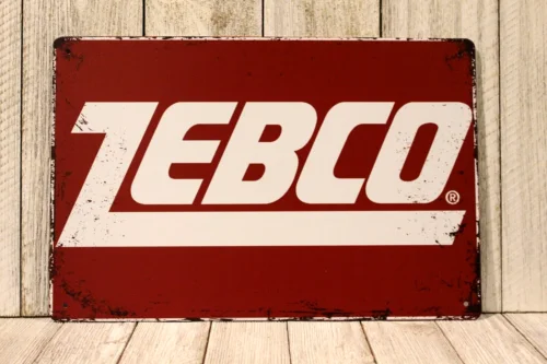 Жестяная винтажная Удочка Zebco в рустикальном стиле