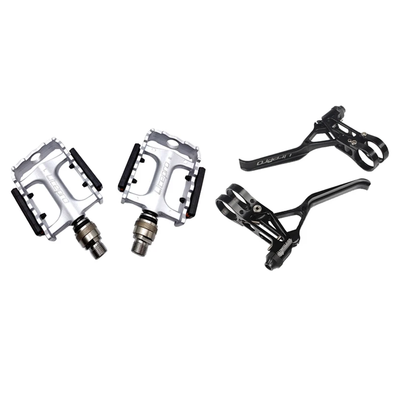 

New Hot Litepro 2 Pair Bike Accessories: 1 Pair Folding Bike Brake Levers & 1 Pair Folding Bike Pedal Sealed Bearing Pedal