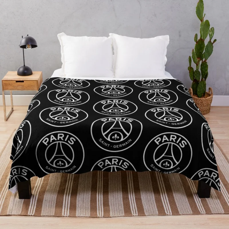 

PSG in Black Throw Blanket Vintage Blanket