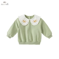 dave bella baby girl autumn sweatshirt kids baby girl pullovers top peter pan collar solid color long sleeve clothes db3222713