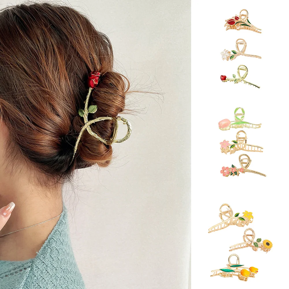 

3 шт., заколка-краб для волос, в форме цветка