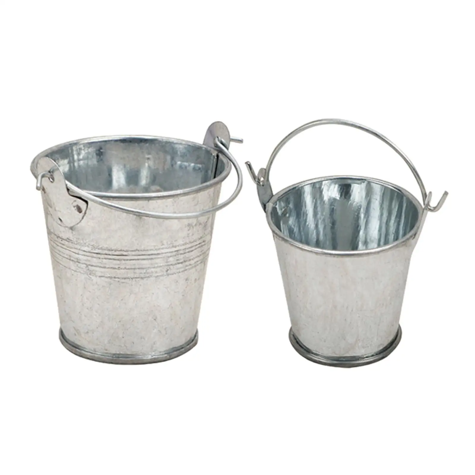 

1/12 Dollhouse Miniature Buckets, Fairy Gardens 1:12 Scale with Handles 1/12 Dolls House Decoration Pails Model Furniture