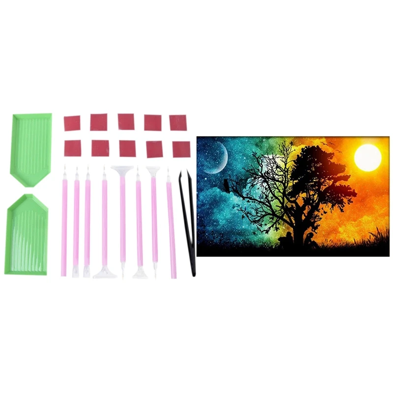 

Набор инструментов для алмазной живописи, комплект из 21 предмета, липкая деталь и 1 Набор для алмазной живописи, вышивка с изображением жела...