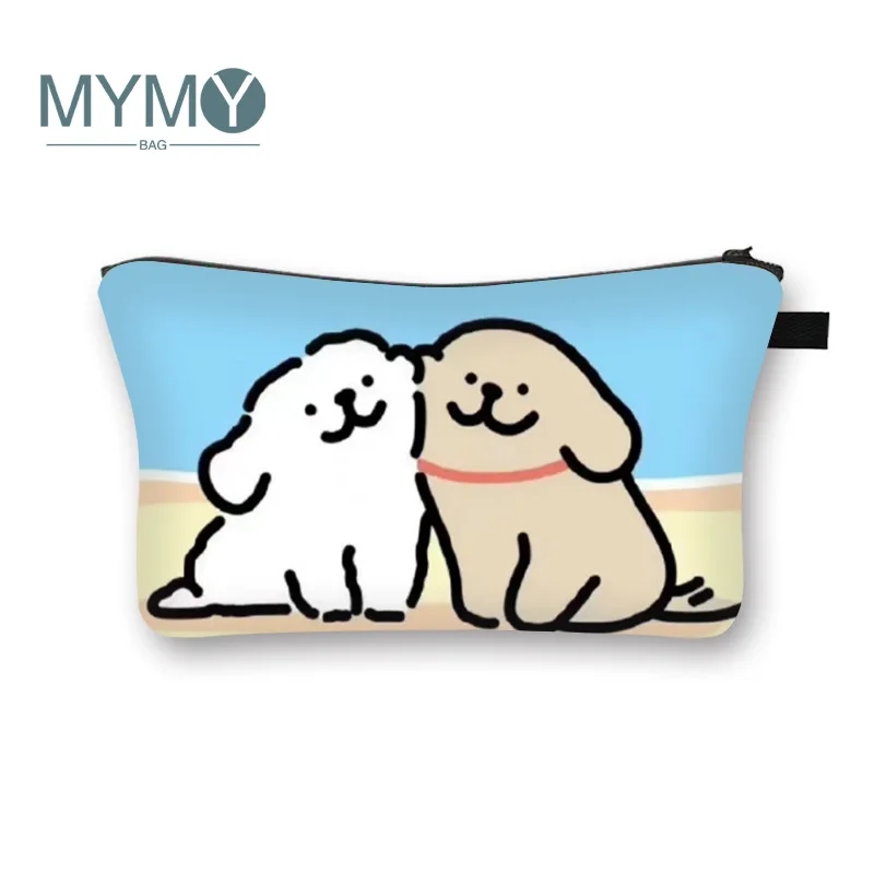 

Creative Pet Cosmetic Bag Cartoon Dog Kawaii Print Makeup Bag Women's Toiletries Travel Organizer Casual Lady Cute Storage Purse